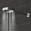 AQUAS Wave XJET Rain Shower 200mm Chrome + Wall Mounted Arm -SHOWER HEADS Sales A000272 p