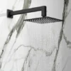 Arezzo Matt Black 200 x 200mm Square Shower Head with Wall Mounted Arm -SHOWER HEADS Sales AZ20ARM p