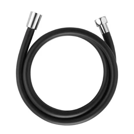 Arezzo Round 200mm Matt Black Slim Rainfall Shower Head with 1.75m Flexible Hose 5 Arezzo Round 200mm Matt Black Slim Rainfall Shower Head with 1.75m Flexible Hose - Image 3