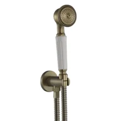 Chatsworth Antique Brass Outlet Elbow with Parking Bracket, Flex & Handset -SHOWER HEADS Sales CHAB3SH d2 460