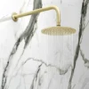 Arezzo Round 200mm Brushed Brass Fixed Shower Head + Wall Mounted Arm -SHOWER HEADS Sales CRZ2WA BB np