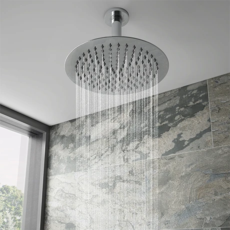 Cruze Ultra Thin Round Shower Head with Short Vertical Arm - 300mm 3 Cruze Ultra Thin Round Shower Head with Short Vertical Arm - 300mm