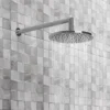 Cruze Round Shower Head with Wall Mounted 90 Degree Bend Arm - 200mm