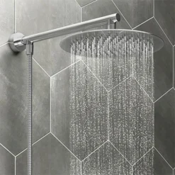 Cruze 200mm Slim Rainfall Shower Head with 1.75m Flexible Hose